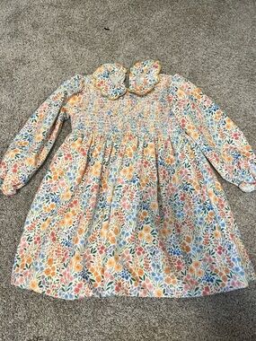 Cecil and Lou Girls Floral Smocked Long-Sleeve Dress
